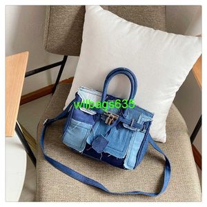 BK TOTES Trusted Luxury Doek Handtas Super Fire Ins Red Wang dezelfde denim canvas tas klein paneel handheld crossbody dames tas hebben logo hbisbo