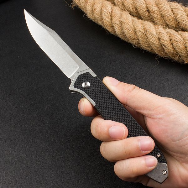 BK1094 Cuchillo plegable táctico automático 440A Hoja de lavado de piedra de acero con mango G10 Supervivencia al aire libre EDC Navajas de bolsillo El mejor regalo