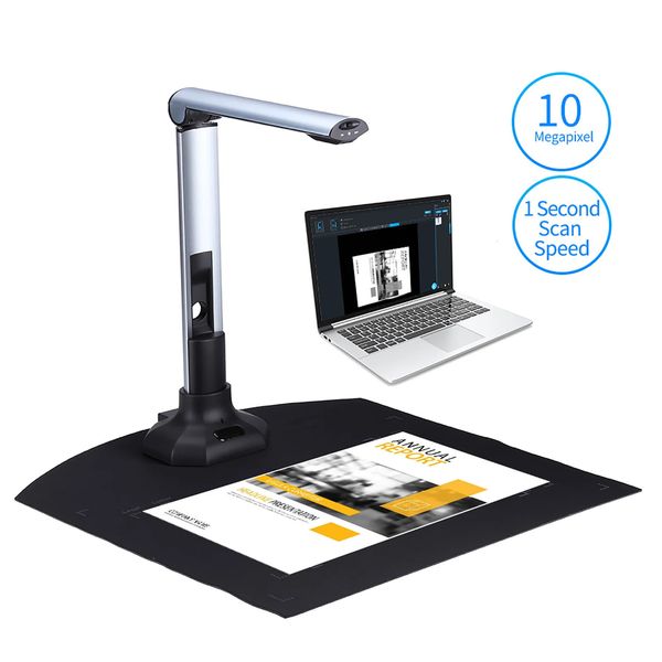 BK52 Portable Livre Document Camera Scanner Capture A3 HD 10 MEGA-PIXELS USB 2.0 Scanner à haut débit avec lumière LED pour les cartes d'identité 240416