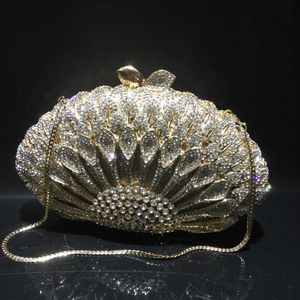 BL089 sac de diamant d'eau avec sac de dîner en cristal en métal creux serti de diamants pour sac à main pour femmes 240221
