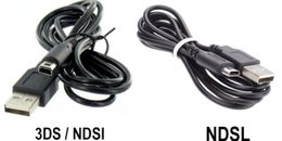 Cordon de câble de chargeur de chargeur USB noir 1,2 m pour Nintendo 3DS NDSI XL LL DSI DS LITE DSL NDSL GAME Console Power Charge Line