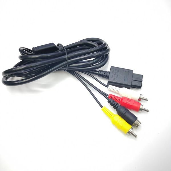 Cable negro de 1,8 M AV compuesto S-Video RCA Video HD TV para Nintendo 64 N64 SNES SFC NGC