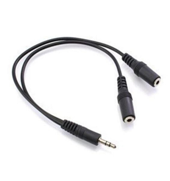 Noir 1 mâle à 2 femelle 35mm AUX Audio Y câble séparateur haute qualité écouteur casque Adapter9326322