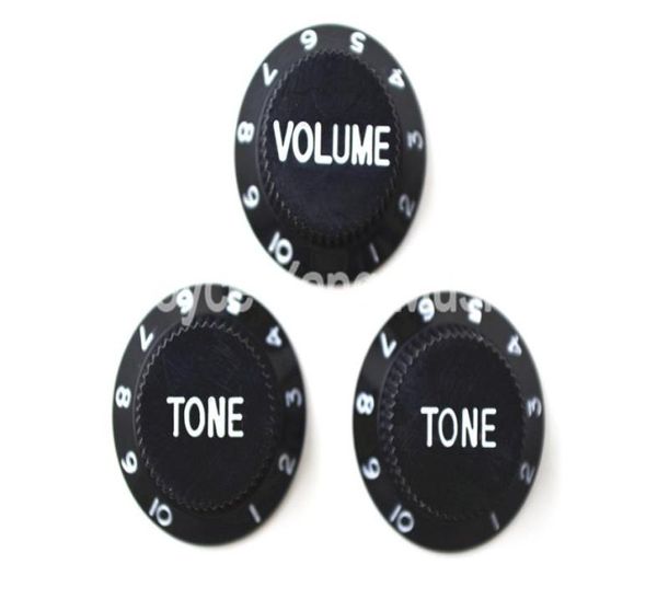 Black 1 Volume2 Tone Pandillas de control de guitarra eléctrica para Fender Strat Electric Guitar Woles7098568