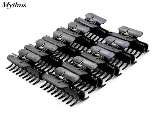 Negro 10pcspack Salón Pinzas para el cabello Material de carbono Clips para mujeres y niñas Garra mágica para el cabello resistente al calor para teñir el cabello Perming3580308