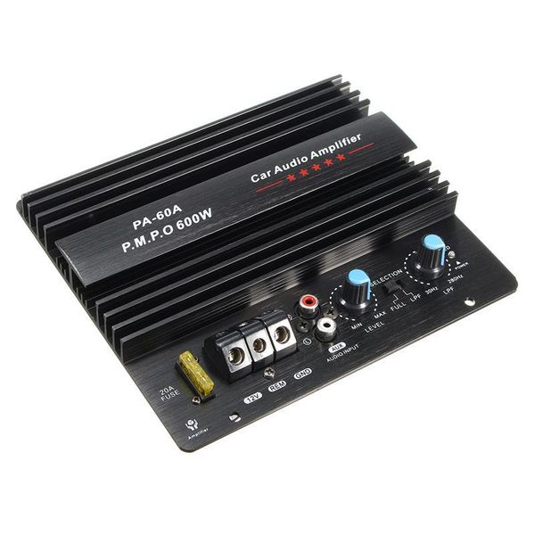 Panneau d'amplificateur noir 12V 600W, Mono, puissance Audio de voiture, caisson de basses puissant, ampli PA-60A