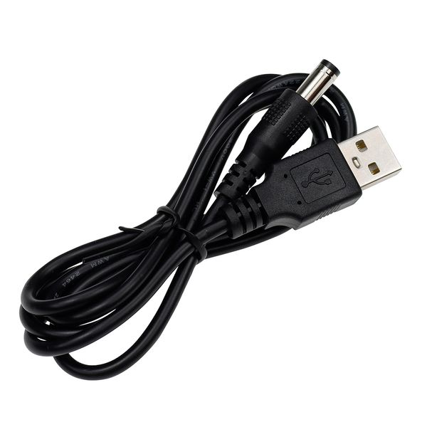 Câbles de chargement noirs de 1M, Port USB vers connecteur de câble d'alimentation Jack baril 5.5x2.1mm 5V DC