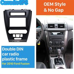 Zwart 2Din Auto Radio Fascia voor 2010-Ford Fusion Auto Stereo Adapter Panel Plate Frame Dash Mount