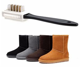 Zwart 3 Side Cleaning Borstel voor Suede Nubuck Bootschoenen S Vorm Schoenen Cleaner Schoenen Renovatie Reiniging Care