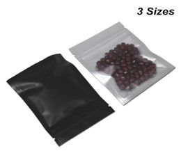 Black 3 tailles Police transparente en aluminium Foil Sacs d'emballage de stockage alimentaires