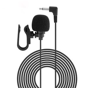 Noir 3 m de long professionnels voiture Audio Microphone 3.5mm prise Jack micro stéréo Mini filaire Microphones externes pour Auto DVD Radio