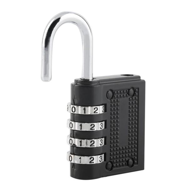Black 4 Dials Combinación reiniciable Contraseña Bloqueo de la puerta de bloqueo de la puerta de la puerta segura Locklock para equipaje de viaje Search2204729