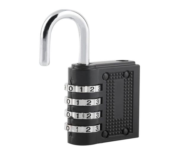 Black 4 Dials Combinación reiniciable Contraseña Bloqueo Seguro Puerta segura Lock Lock Pellock para Lugage Luggage Search1530931