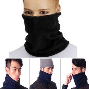 Noir 4 en 1 hiver unisexe femmes hommes chaud écharpe thermique Snood cou plus chaud masque facial bonnet chapeaux porter col Y1229