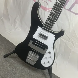 Negro 4003 Bajo eléctrico marca R 4 cuerdas Golpeador blanco GuitarBase Envío gratis EE. UU.