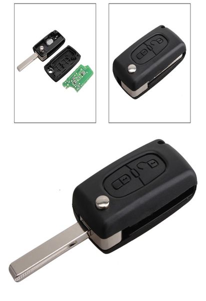 Negro 433Hz 2 botones reemplazo mando a distancia de coche transmisor Clicker alarma para Peugeot CIA41B4124379