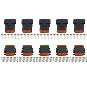 Zwart 5 Sets 12 PIN DT04-12P / DT06-12S Automobiel Waterdichte draad Elektrische Deutsch Connector Plug