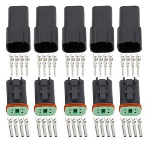 Negro 5 Juegos 4 pines DT044PDT064S cable impermeable para automóvil conector eléctrico Deutsch plug2595614