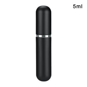 Schwarze 5 ml Mini-Parfüm-Sprühflasche mit rundem Kopf, matt, Unterflasche, 1 Stück