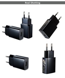 Noir 5V 1A EU Plug AC USB Chargeur mural Adaptateur de voyage pour Samsung iPhone Smartphone