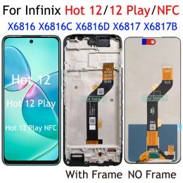 Black 6,82 pouces pour Infinix Hot 12 Hot 12 Play NFC X6816 X6817 Affichage de l'écran tactile Assemblage du panneau de numériseur / avec cadre