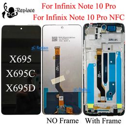 Black 6,95 pouces pour Infinix Note 10 Pro X695 X695D NFC X695C Affichage de l'écran tactile Assemblage du numériseur / avec cadre