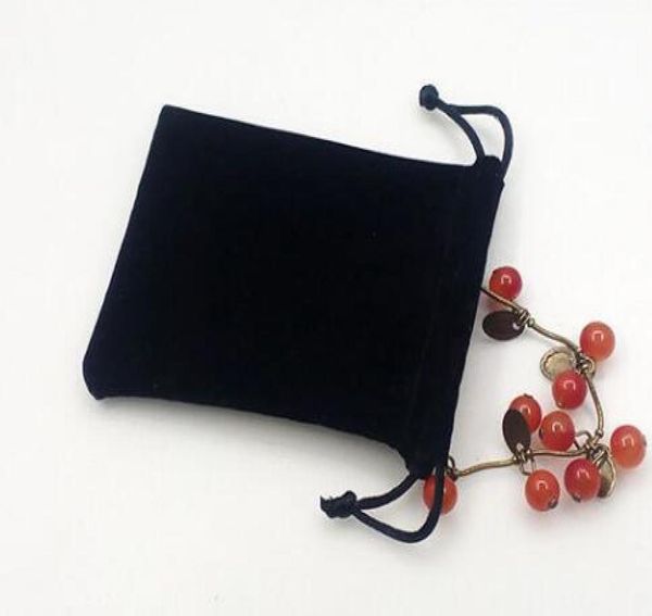 Pochette à bijoux en velours noir 79cm, sacs cadeaux de noël, adaptés aux bijoux, collier, Bracelet, boucle d'oreille, emballage en tissu, sac 1173297