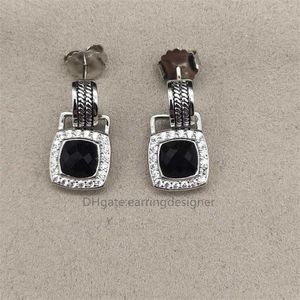 Negro 90% de descuento en aretes al por mayor y pequeños diseñadores de lujo baratos Tienda de mujeres Elegante con incrustaciones Cystal Zircon Dangler Alta joyería Banquete Regalo de boda X6SB