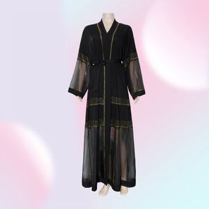 Black Abaya Dubai Turquie Muslim Hijab Robe Caftan Marocain Arabe Islamic Kimono Femme Musulmane Djellaba S90173504992