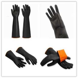 Zwarte zuurbestendige rubberen handschoenen voor in de fabriek verdikt groot Slijtvast Waterdicht en corrosiebestendig Arbeidsverzekering 210622 2HI1
