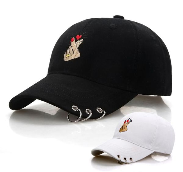 Noir adulte anneau doigt amour réglable anneau de fer casquettes de baseball Casquette Snapback Casquette chapeaux ajustés décontracté Gorras papa Hats9380940