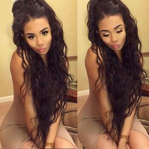 Vague d'eau Malaisienne Cheveux Humains Full Lace Wig Cheveux Vierges Non Transformés Wet And Wavy Lace Front Wig Natural Hairline Black African Amercian