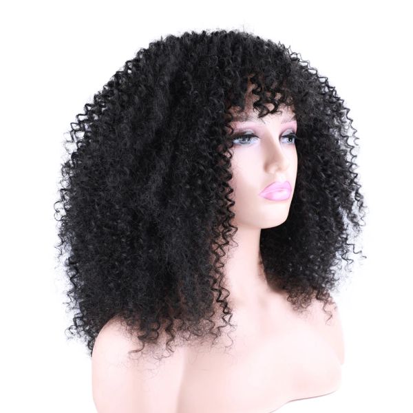 Black Afro Curly Synthetic Hair Wigs for Black Femmes Coiffures courtes Pernes bouclées coquelures avec des perruques de cheveux blond noir brun noir