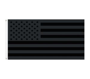 Black American Flag Star Stripe Gray USA National Country Flags of America 3x5ft grote polyester stof dubbel gestikt5808561