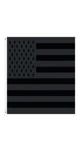 Drapeau américain noir à rayures étoiles, gris, drapeaux nationaux des États-Unis d'Amérique, grand tissu en Polyester de 3x5 pieds, Double couture, 5722619