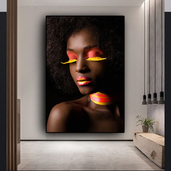 Pintura en lienzo de mujer desnuda Sexy africana en blanco y negro, Cuadros, carteles e impresiones, arte de pared escandinavo, imagen para sala de estar