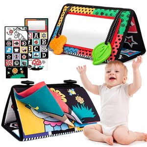 Miroir de sol noir et blanc pour bébé, jouets sensoriels sur le ventre, pour bébés de 6 à 12 mois, développement Montessori, ramper, 240223
