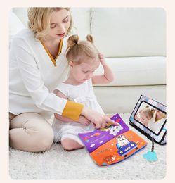 Zwart -wit babyspiegel Tummy Time Time Toys For Kids Montessori Educatief speelgoed Activiteit Mirror met TEETHER BABY RATHles Toys