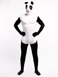 Blanco y negro lindo panda cosplay Catsuit disfraz Lycar spandex cuerpo completo Zentai traje escenario disfraces club fiesta mono