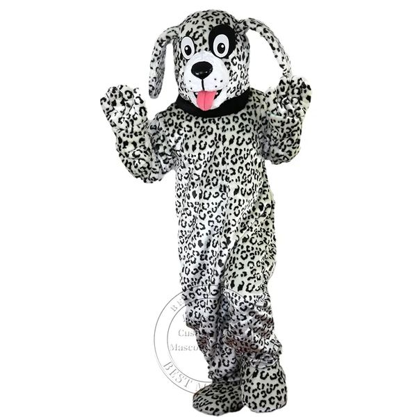 Disfraz de mascota de perro blanco y negro, disfraz de carnaval para fiesta de cumpleaños de tamaño adulto, disfraz de fantasía personalizado