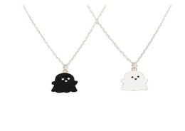 Colliers pendentif fantôme noir et blanc pour femmes hommes ami joli pendentif fantôme Couple collier bijoux de mode GC9834742010