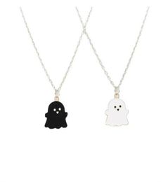 Colliers pendentifs fantômes en noir et blanc pour femmes hommes amis charmant fantôme pendentif couple collier de mode bijoux gc9837114222