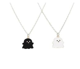 Colliers pendentifs fantômes en noir et blanc pour femmes hommes amis charmant fantôme pendentif couple collier de mode bijoux gc9832975834