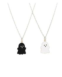 Colliers pendentifs fantômes en noir et blanc pour femmes hommes amis charmant fantôme pendentif couple collier de mode bijoux gc9831490180