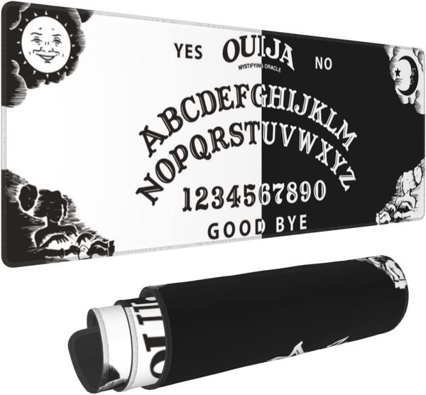 Tapis de souris de jeu Goth noir et blanc XL grand tapis de souris en caoutchouc antidérapant bords cousus tapis de bureau Long 31.5X 11.8 pouces