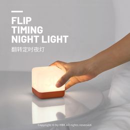 Black and White Guest's Rubik's Fun Flip Timing Night Light Night Night Night Bandroom Small Lamp LED Économie d'énergie