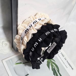 Zwart-wit kant luxe hoofdband artistieke stijl meisje haarband lente zomer nieuw cadeau hoofddeksels ontwerper merk elegante en modieuze haarband