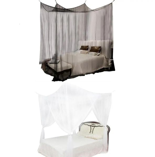 Mosquito Nets noir et blanc pour lits à double coin lits de colonne lits de canopée et lits pleine grandeur 240509