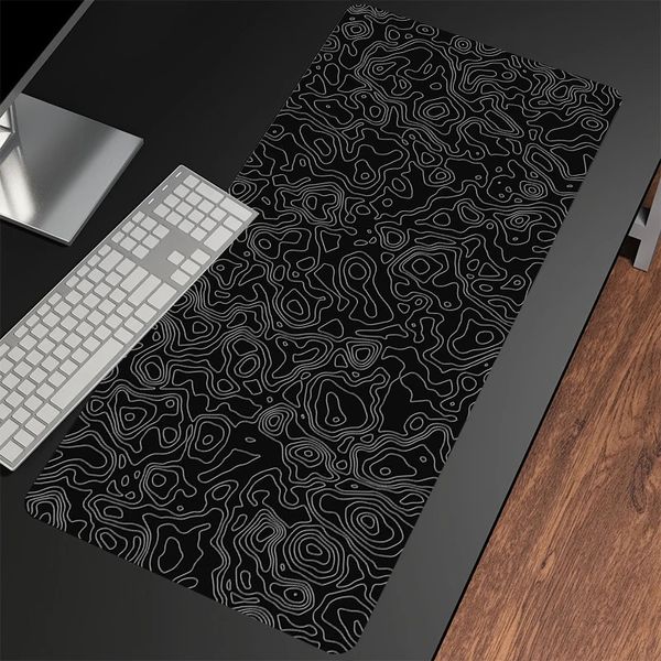 Pads de souris noirs et blancs jeu Mousepad Gamer Gamer Mouser Mat Keyboard Mats Bureau PADPADS XXL 90X40CM pour ordinateur 240419