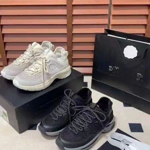 Zwart-wit samurai nieuwe high-end sneakers schoenen met dikke zolen, veelzijdige ademende casual schoenen en verhoogde mesh damesschoenen 35-40